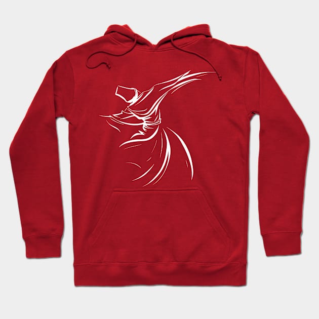 Cultural And Spiritual Dance Of The Dervish Line Art Hoodie by taiche